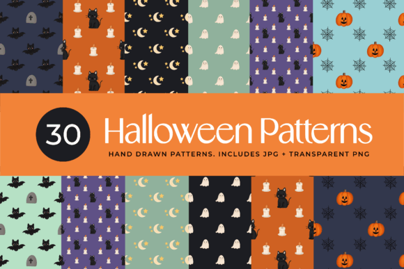 30 Halloween Hand Drawn Patterns to Elevate Your Projects