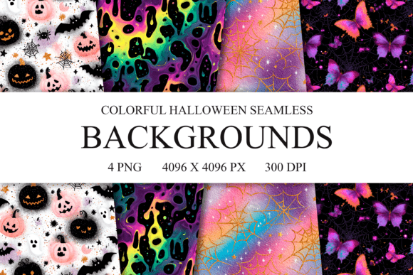 4 Colorful Halloween Seamless Patterns: Creative Uses and Real-World Applications