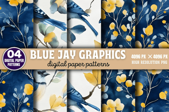 Blue Jay Graphics Patterns 3: Elevate Your Creations with Digital Paper Backgrounds