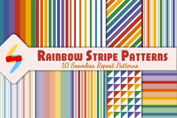 Bold Rainbow Stripe Patterns: A Versatile Design Resource for Creative Projects