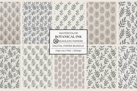 Botanical Ink Patterns for Timeless Design Projects
