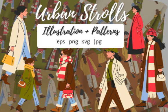 Casual Winter Fashion Clipart Patterns: A Stylish Resource for Modern Designers