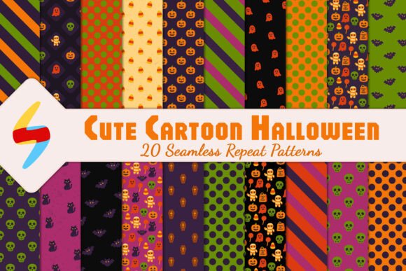 Cute Cartoon Halloween Patterns: A Playful Addition to Creative Workflows