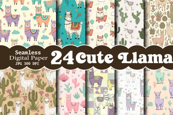 Cute Llama Digital Patterns: Unleash Your Creativity with Versatile and Adorable Designs