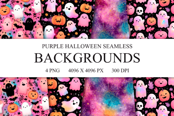Cute Purple Halloween Seamless Patterns for Modern Creators