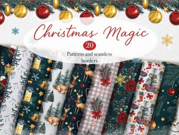 Enhancing Festive Designs with Christmas Patterns and Seamless Borders