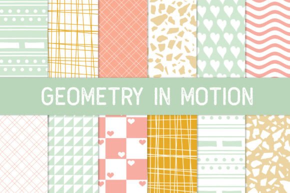 Geometry in Motion Pastel Patterns: A Versatile Design Collection for Creative Projects