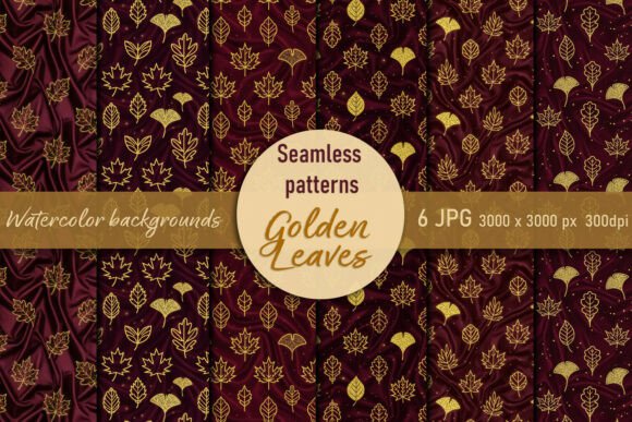 Golden Leaves Seamless Patterns for Timeless Autumn Design