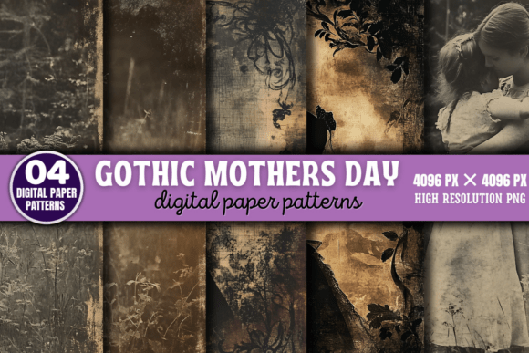Gothic Mothers Day Digital Patterns 2: A Creative Resource for Designers and Craft Enthusiasts