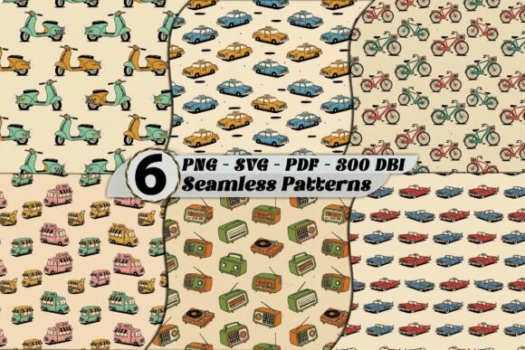 Mid-Century Retro Vehicles Patterns SVG: A Creative Asset for Modern Designers