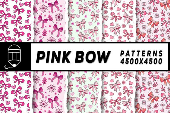 Pink Bow Digital Papers Patterns – Bold & Adventurous Design