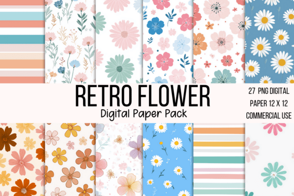 Retro Flower Seamless Patterns