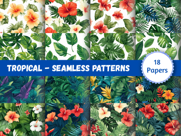 Seamless Paper Patterns - Tropical: Bring the Tropics to Your Creative Projects