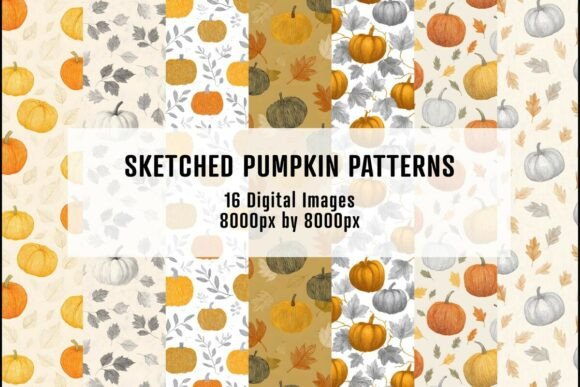 Sketched Pumpkin Patterns: Creative Uses for Digital Designs and Prints