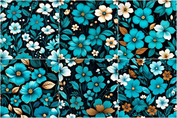 Teal Brown Flowers Patterns: A Versatile Design for Sophisticated Projects