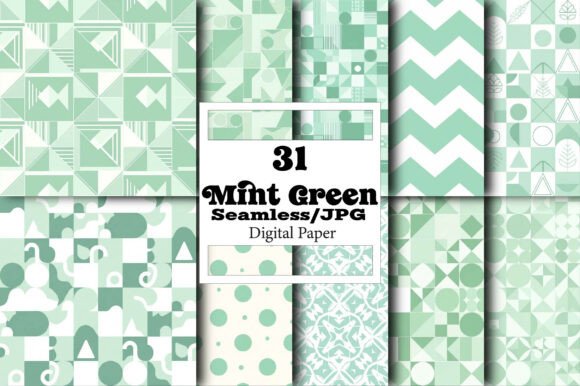 Unlock Creativity with Mint Green Patterns Digital Paper